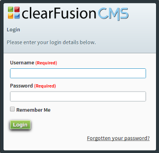 login screen